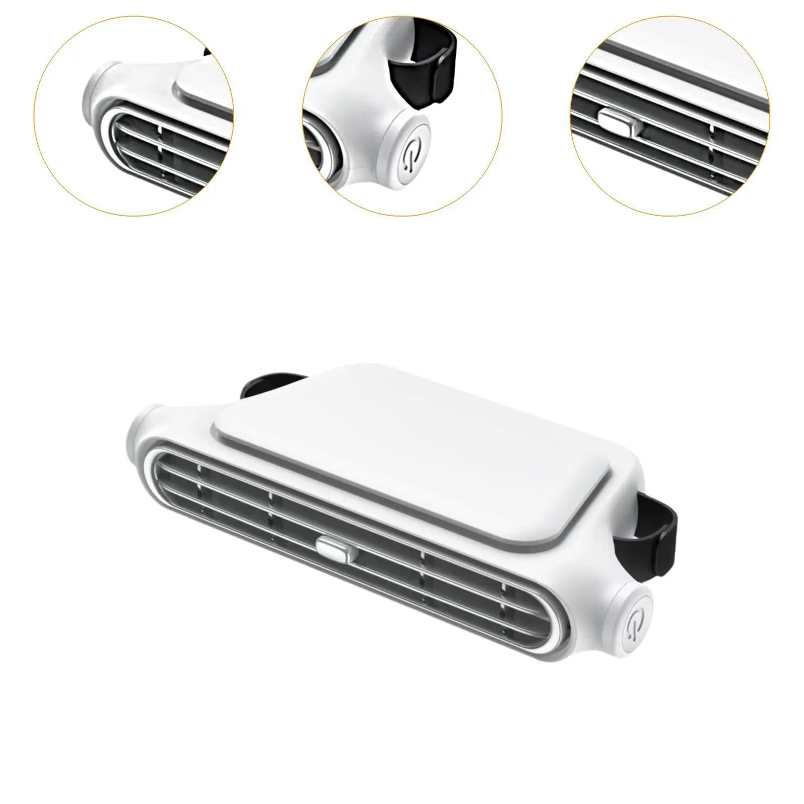 Car Seat Velcro Fan: 3 Adjustable Speeds, Built-In 3000Mah Battery, USB Charging, Suitable for Cars, Golf Carts, and Travel Rvs
